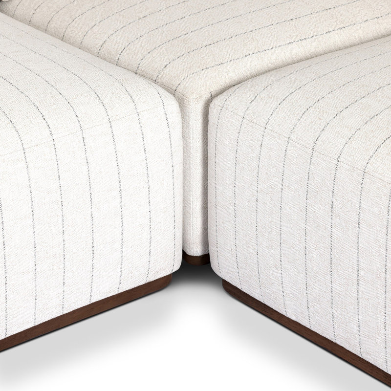 Adler Outdoor 5 - Seat Patio Sectional, Amalfi Natural/Alessi Linen, Right Hand Facing