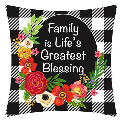 Housse de coussin d'extérieur Family Is Life's Greatest Blessing