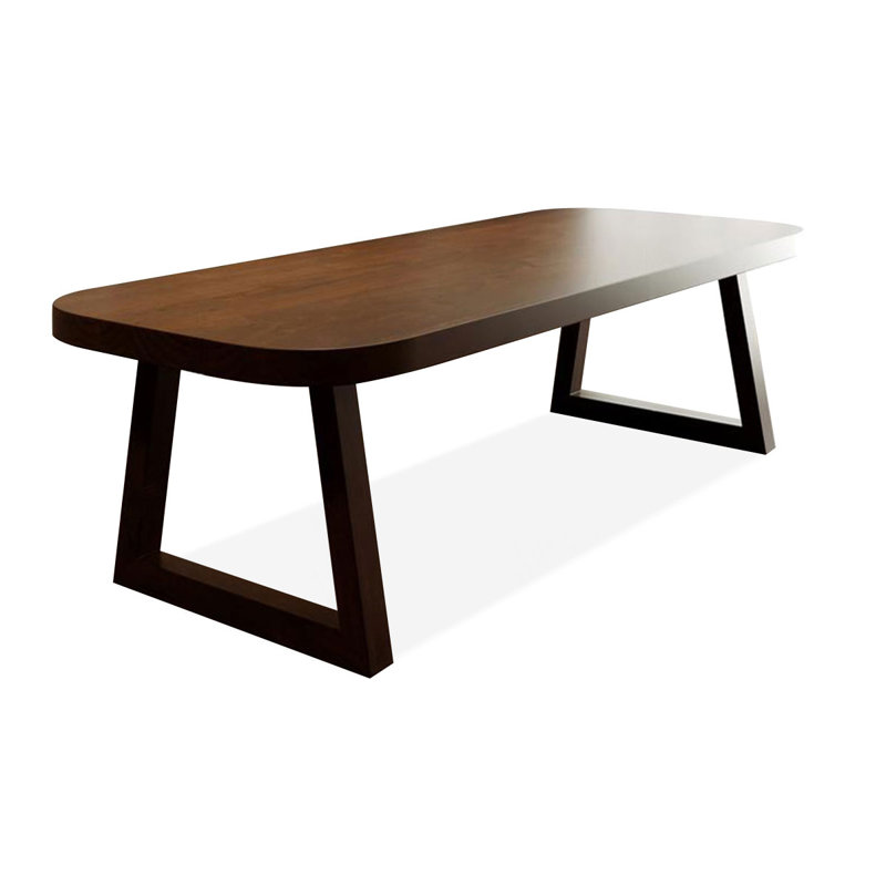 Table de salle à manger rectangulaire en bois massif brun noisette, H 29,53 po x L 102,36 po x l 39,37 po