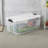 Sterilite Clear Plastic Stackable Storage Bin with White Latch Lid