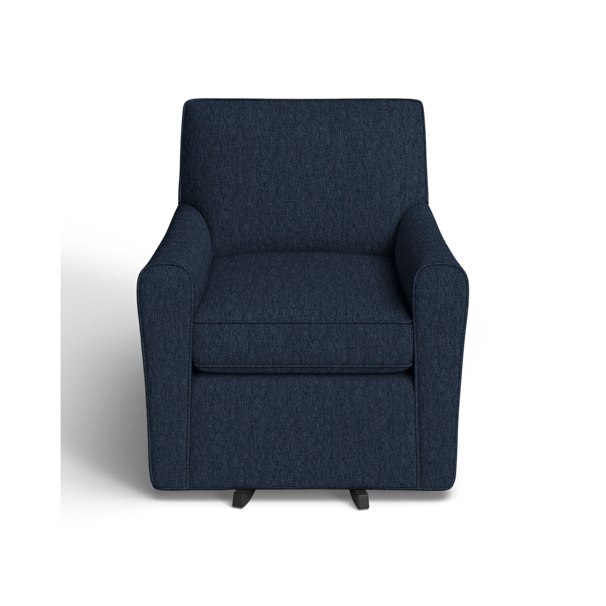 Mikeno Upholstered Swivel Armchair, Peyton Navy Performance Twill