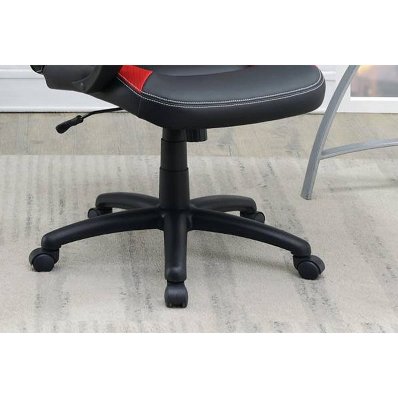 Chaise de bureau rembourrée 1pc, Noir / Rouge
