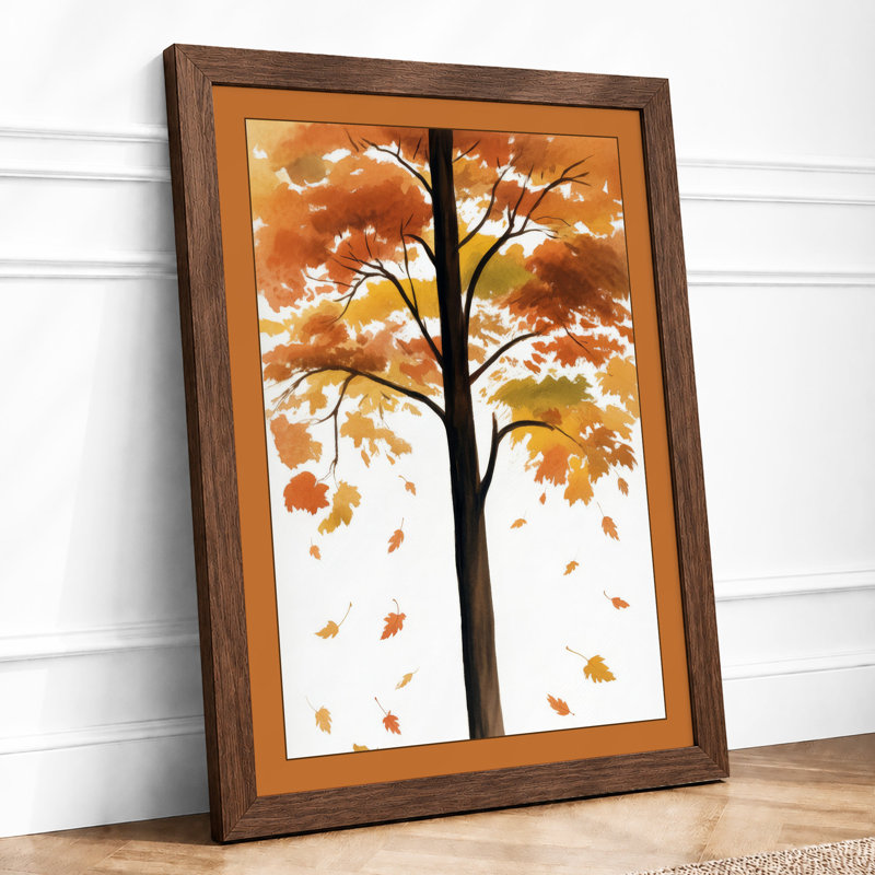 Autumn's Drift Botanical - Framed Print, A4 - 29.7 x 21.0 cm, Walnut