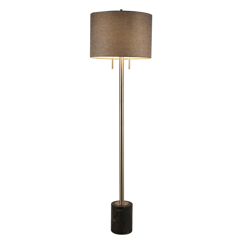 Lampe sur pied 60 po Baucom, Noir, Gris