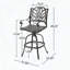 Tabouret de bar pivotant en fonte d'aluminium