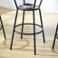 Table ronde rustique brun, structure en métal et plateau en bois, avec tabourets, idéal pour les tabourets de table de salle à manger brun, matériaux principaux, tablette de 24,73 po de large