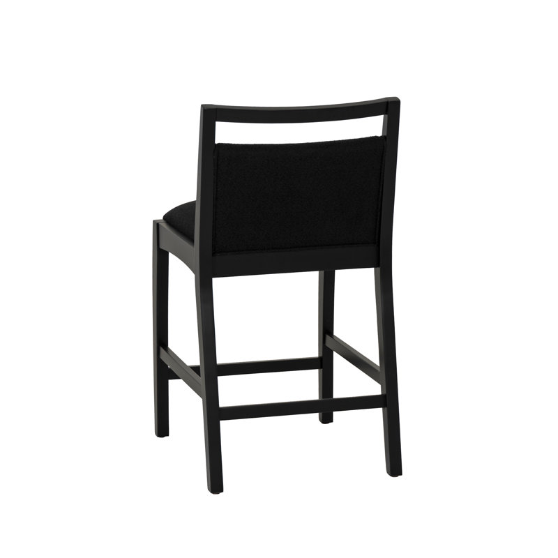 Skylar Upholstered Black Counter Stool, Black