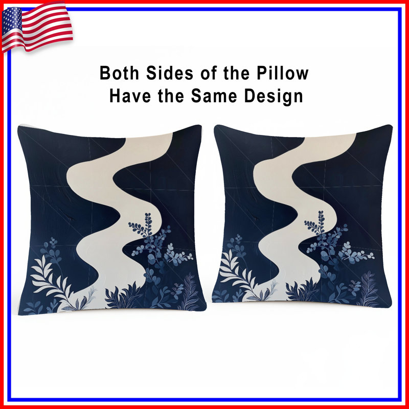 Coussin décoratif abstrait, coussins double face Art, 16 po x 16 po