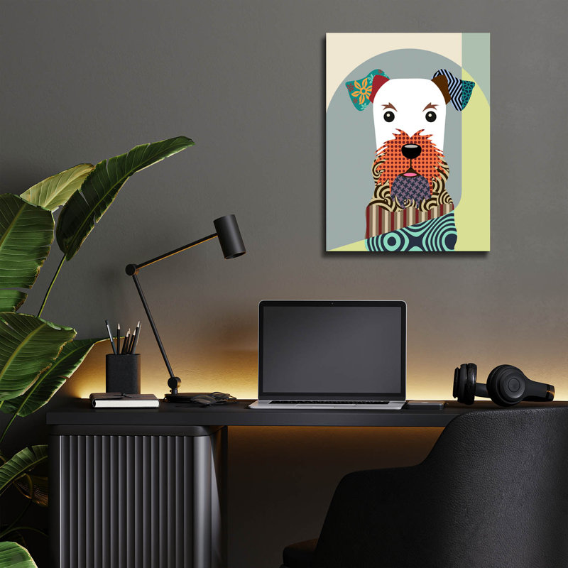 «Airedale Terrier Dog» par Lanre Adefioyue, H 16 po x l 12 po x P 0,13 po