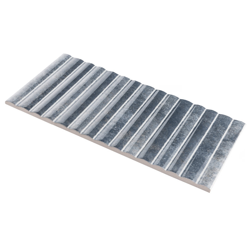Rubik 5.88" x 11.75" Ceramic Patterned Tile, Gray