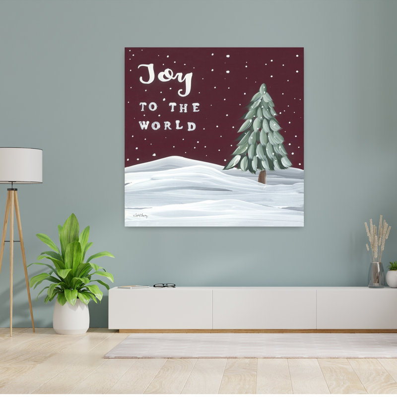 «Joy To The World», arbre de Noël contemporain abstrait, art de paysage, H 48 po x l 48 po