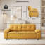 Canapé moderne en chenille avec structure à accoudoirs en acier et coussins de siège à compression-787641787