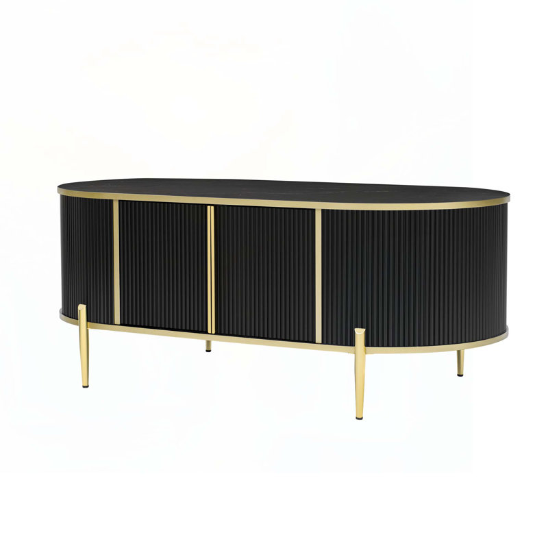 Coffee Table, Black/Gold, Black