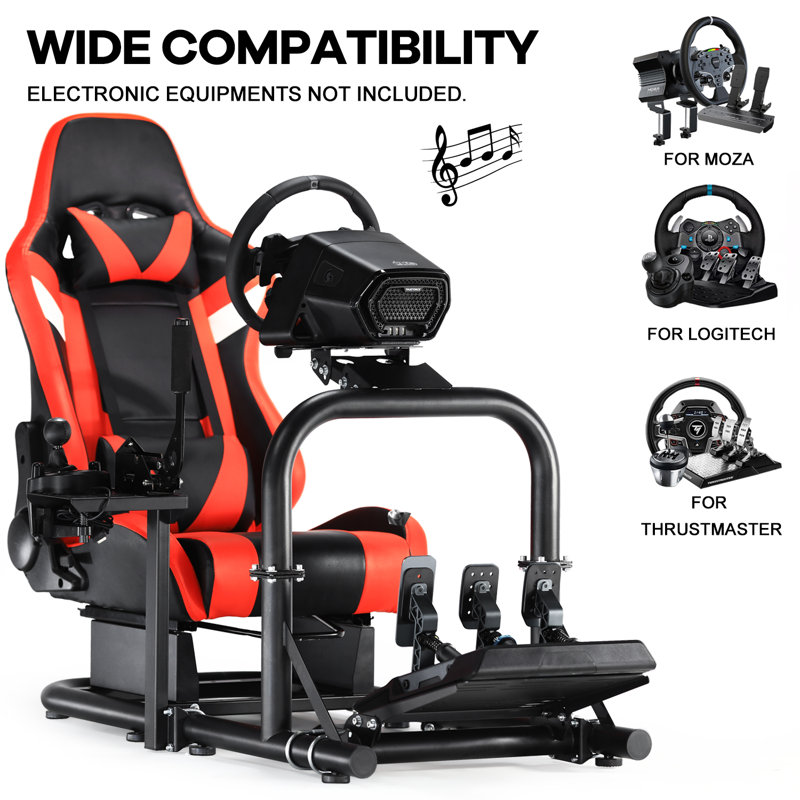 Inbox Zero Adjustable Ergonomic PC & Racing Game Chair with Built-in Speakers