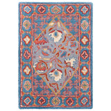 Antiquity Hand-Tufted Wool/Cotton Blue/Red Area Rug