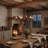 25" Antique Black 6-Light Metal Chandelier, Farmhouse Pendant