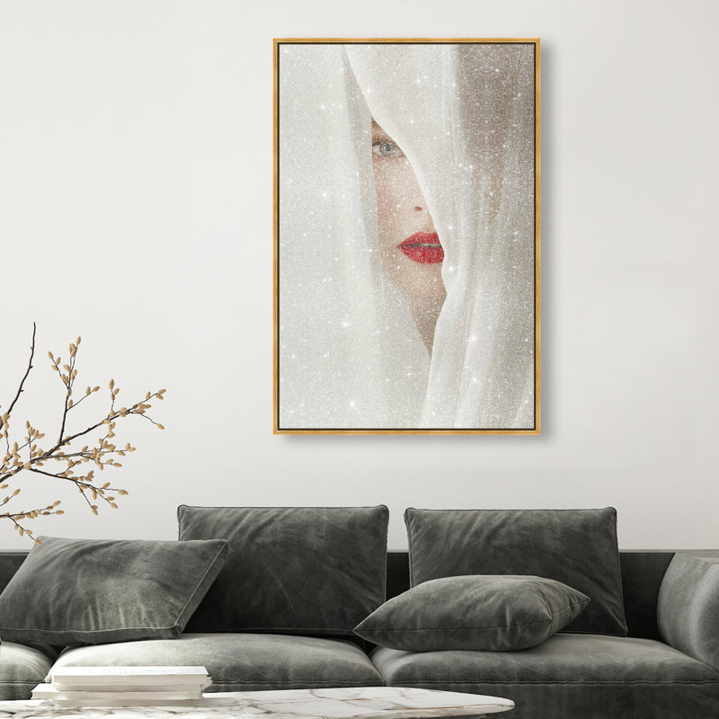 Secret Under Silk Print by Oliver Gal, 25"H x 17"W, Gold Floater Frame