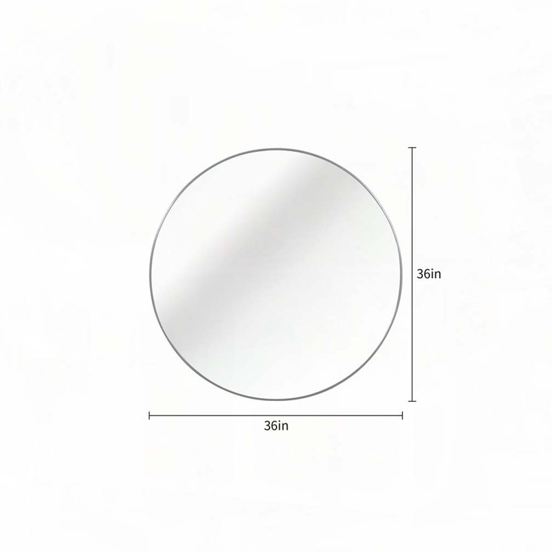 Miroir de salle de bain 39 po, Argent argent, 36 po x 36 po