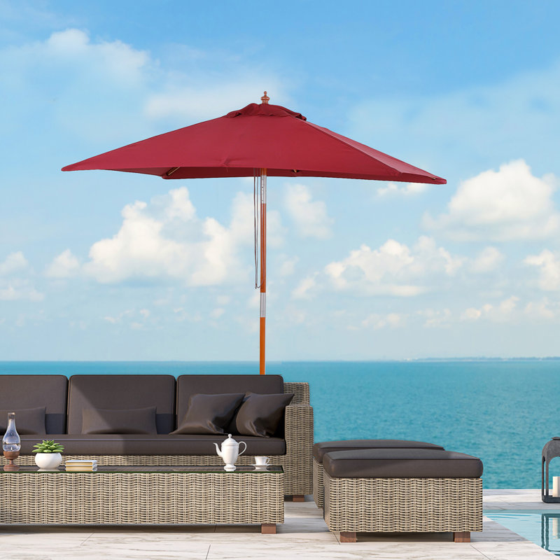 Cyr 200cm X 150cm Rectangular Market Parasol, Red