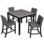 Ensemble de table 5 pièces à hauteur de comptoir en bois avec 4 chaises pour la salle à manger