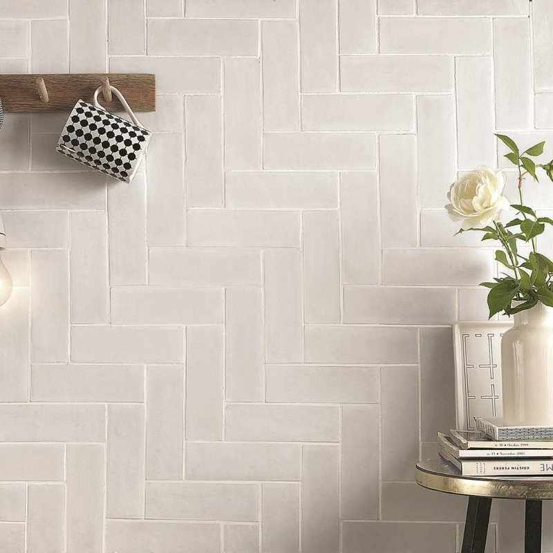 Carreau de mur en porcelaine mat 2 "x 6" Galileo, Bianco mat