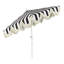 Parasol d'extérieur à frange bohémienne de 9 pi avec manivelle et inclinaison Collins, auvent festonné noir / blanc / crème résistant aux rayons UV, mât blanc-1430827845-1422570732