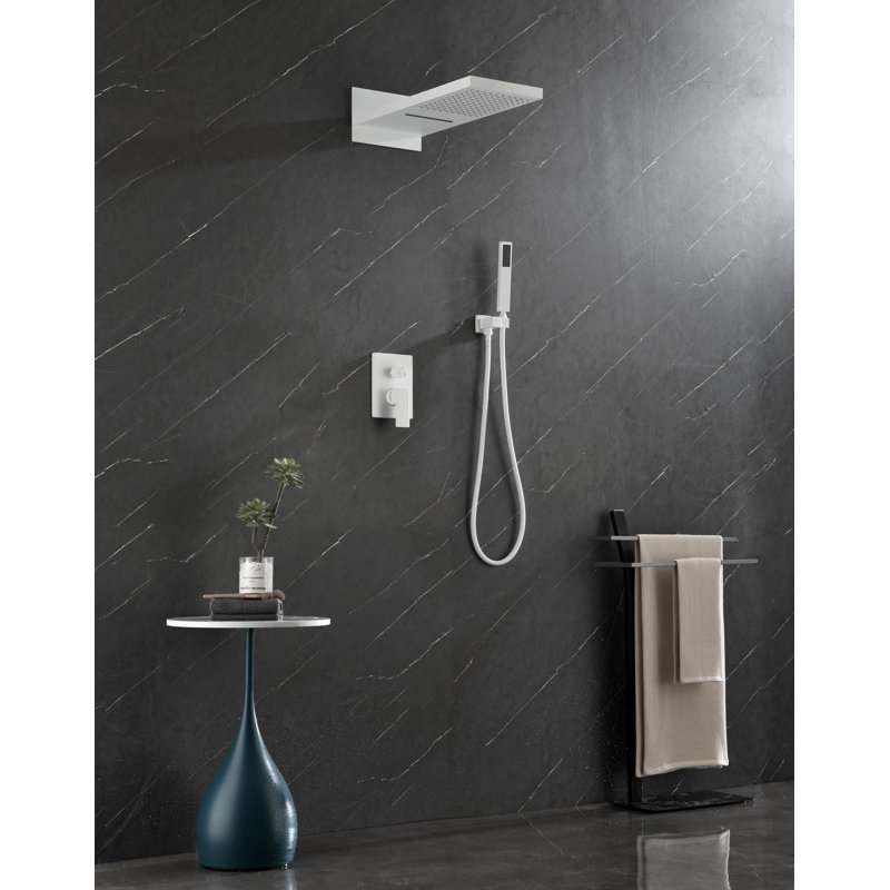 Shower System,Waterfall Rainfall Shower Head With Handheld, Shower Faucet Set For Bathroom Wall Mounted