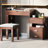 Walnut 31 Makeup Vanity With Hidden Mirror, 3 Colors Led Lighting, And Retractable Storage For Home Organization Stylish Dressing Flip-Top Adjustable Unit In Finish-1737120747