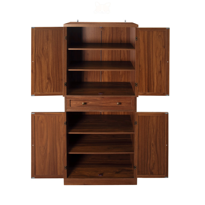 Armoire 4 portes avec 1 tiroir, Noyer