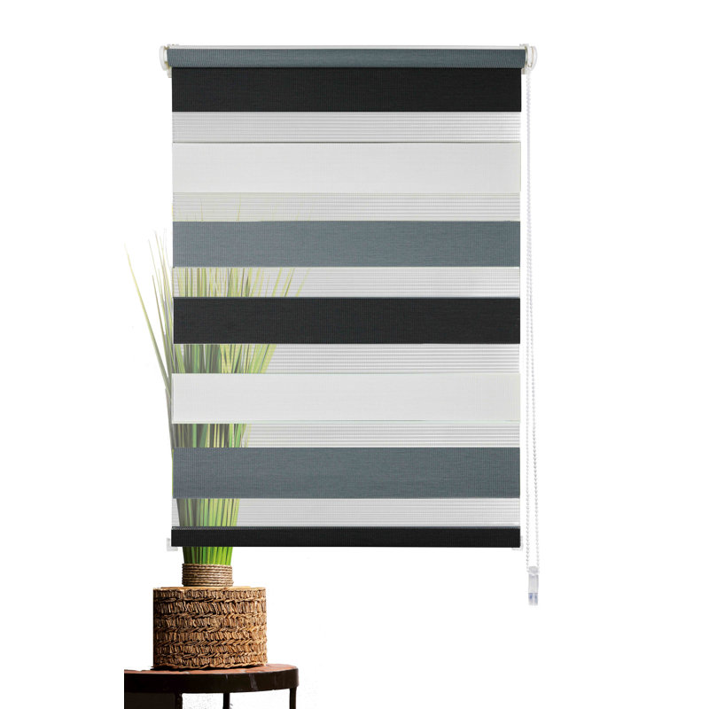 Fit-ball Room Darkening Roll-Up Blind, Grey/Anthracite, 160 cm L x 60 cm W