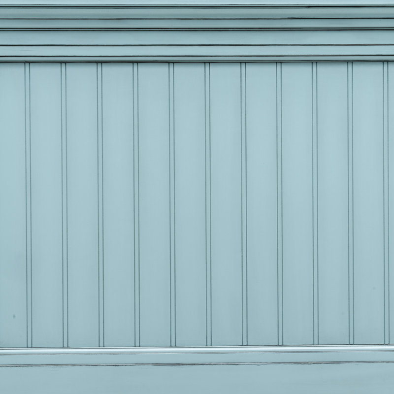Kolya - Tête de lit en bois massif - Simple - Finition bleue, Simple, Bleu