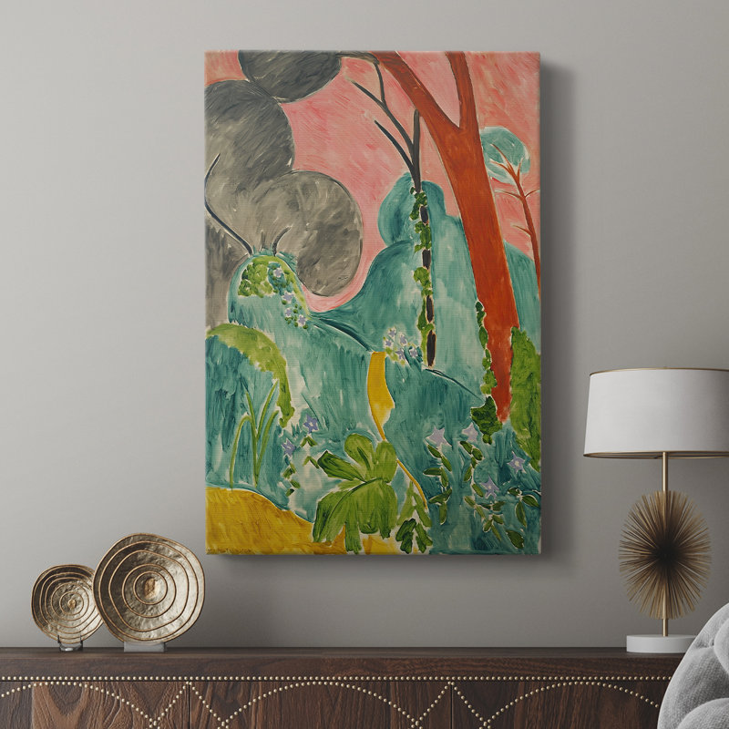 Pervenche, jardin marocain - toile tendue par Henri Matisse, 24 po x 36 po
