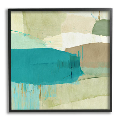 Abstraction verte et bleue, impression sur bois