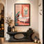 «Ghost Bathing in Pink Tub with Black Cat in Halloween», art mural sur toile-742906492