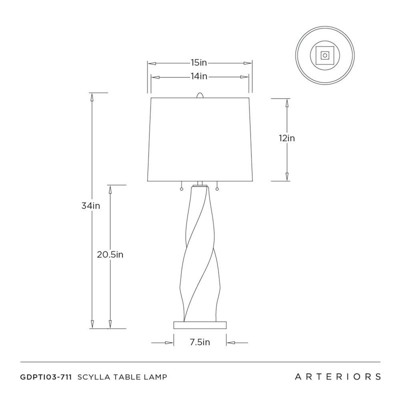 Scylla Table Lamp, Amber Luster