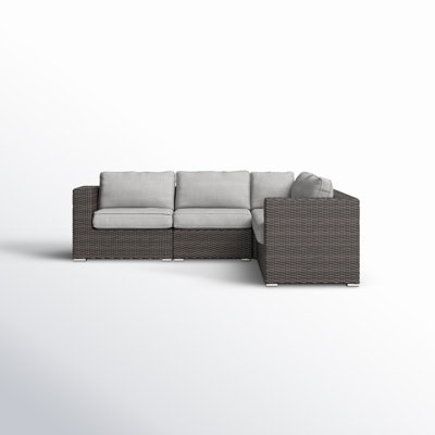Ana Fully Assembled Patio Sectional With Cushions