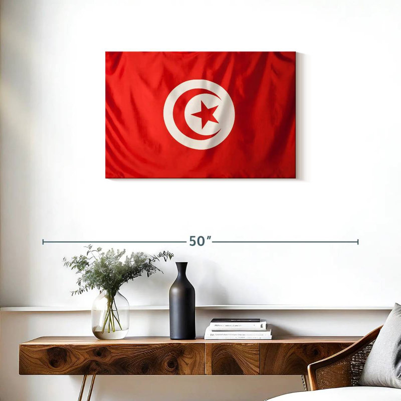 Drapeau Borges de la Tunisie, H 20 po x l 30 po