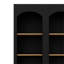Meuble télé 70 "avec style rustique, bibliothèque de style Mid-Century, buffet à tablettes réglables, rangement central noir et tablettes, Design,