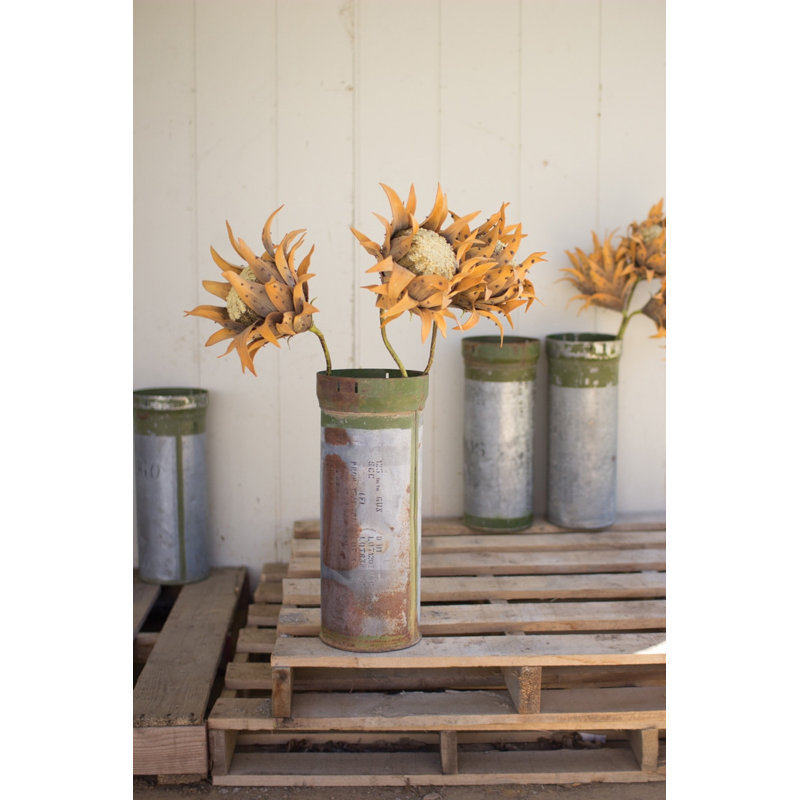 Kalalou Reclaimed Military Canister – 18.5"H Decorative Metal Vessel Set of 8