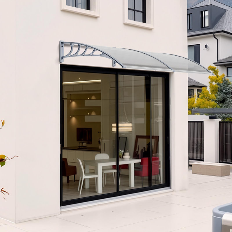 Window Awning Door Canopy Exterior, 10.2" H x 78.7" W x 37.4" D, Clear