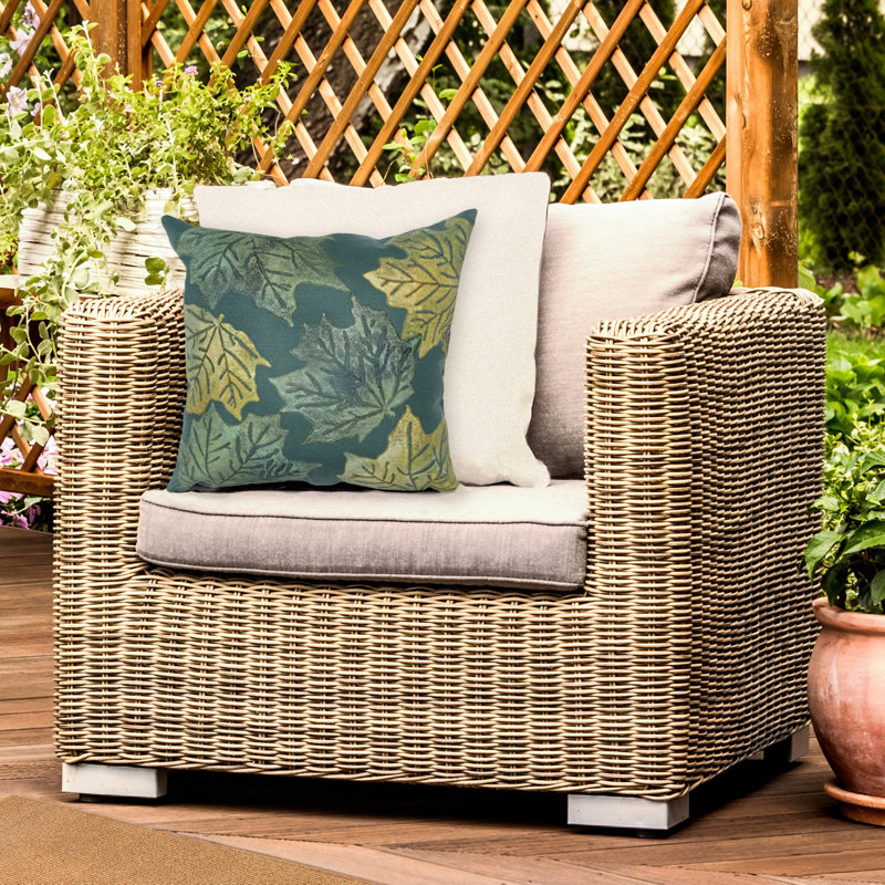 Visions IV Throw Square Indoor / Outdoor Pillow, Green/Yellow