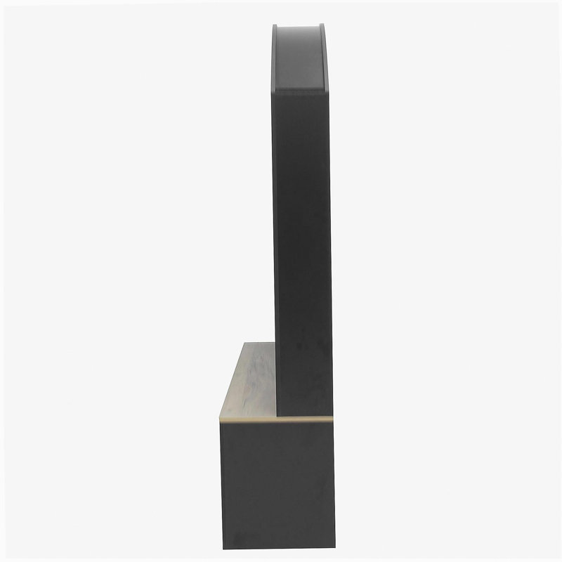 Modern Multifunctional Wardrobe with Storage and Hooks, Black/Natural
