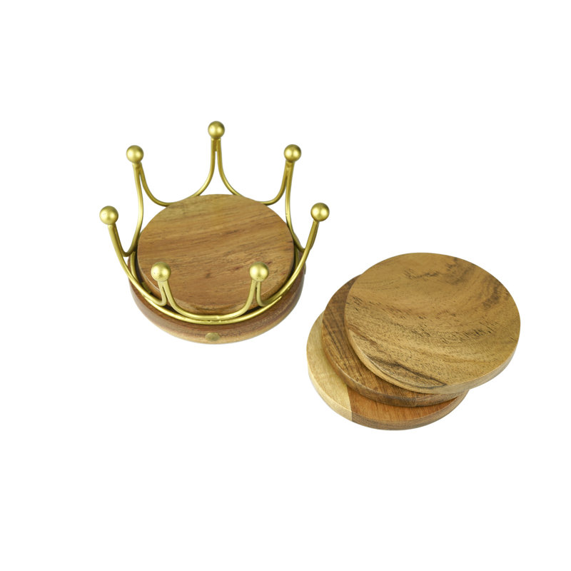 Ensemble de sous-verres dorés, Naturel / Or