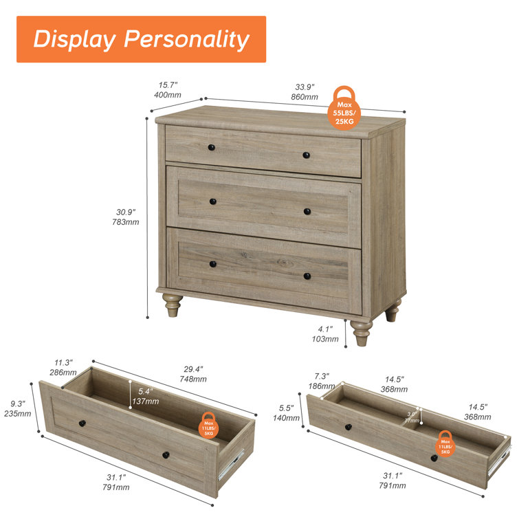 Allyssa 3 - Drawer Dresser