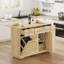 Îlot de cuisine sur roulettes 53,1 po, chariot pour îlot de cuisine roulant en rotin avec barre de petit-déjeuner à abattant, armoire à poubelle basculante-851781737