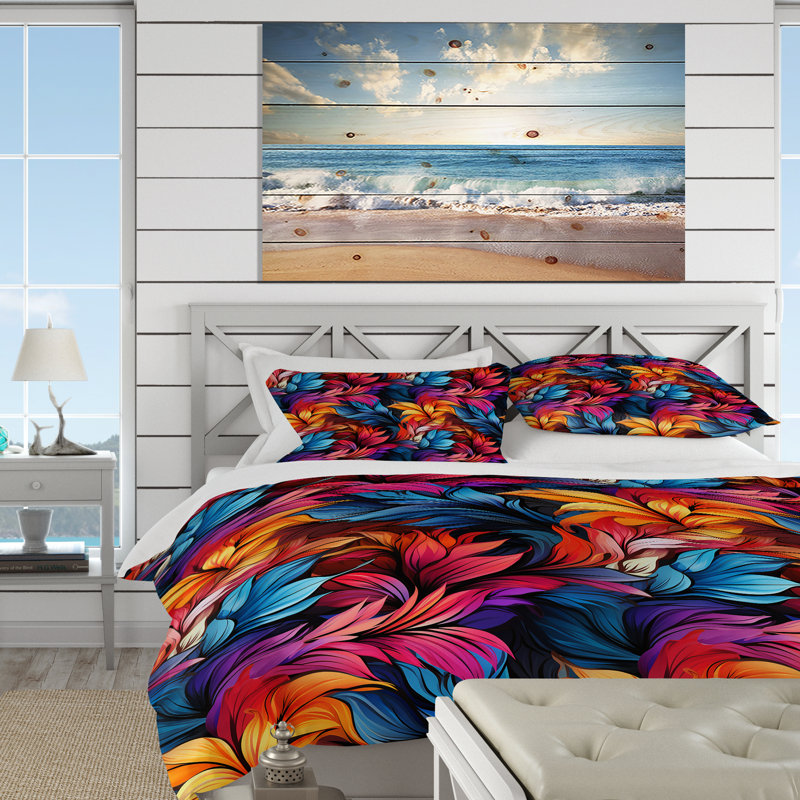 Tropical Mirage Vi Tropical Pattern Duvet Cover, King Duvet Cover + 2 King Shams