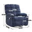 Fauteuil inclinable électrique chauffant et massant, pivotant en métal et tissu chenille pour maison moderne