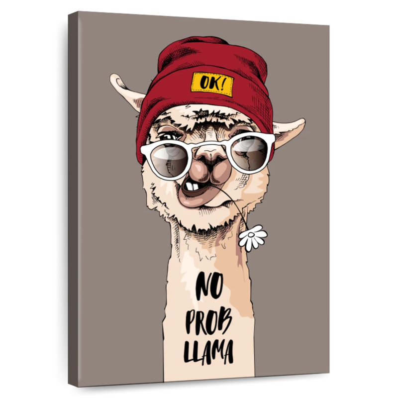 Tergel Hipster Llama, 36" H x 24" W