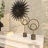 Metal Circle Geometric Decorative Gold Sculpture with Black Base Set