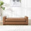 Élégant banc repose-pieds en similicuir avec accoudoirs confortables et structure stable pour une utilisation polyvalente à la maison